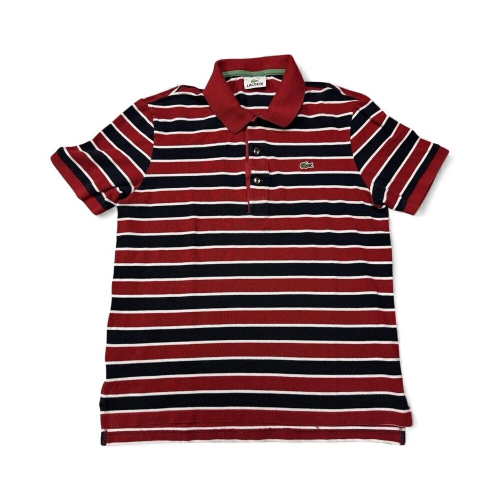Lacoste Classic Polo Shirt Men's 4 / M Red Navy‎ Tennis Prep Summer Pique Cotton